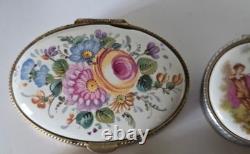 Lot of 13 Vintage Trinket Boxes Limoges Style, Cloisonne, Glass, Mother of Pea