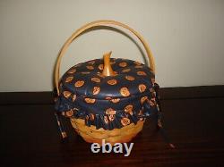 Lot of 3 Longaberger Pumpkin Basket Set with Lids & Two Tie Ons