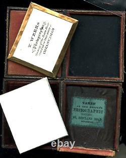 Lot of two 1/6 ambrotypes men with top hats british photographer studio labels