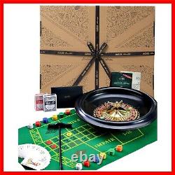 Luxury 40cm Roulette Wheel Set with Two Balls and 120 Chips Complete Kit