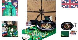 Luxury 40cm Roulette Wheel Set with Two Balls and 120 Chips Complete Kit