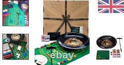 Luxury 40cm Roulette Wheel Set with Two Balls and 120 Chips Complete Kit