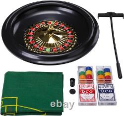 Luxury 40cm Roulette Wheel Set with Two Balls and 120 Chips Complete Kit