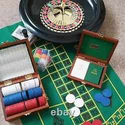 Luxury 40cm Roulette Wheel Set with Two Balls and 120 Chips Complete Kit