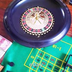 Luxury 40cm Roulette Wheel Set with Two Balls and 120 Chips Complete Kit