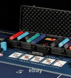 Luxury Ceramic Poker Chips Set Texas Hold'em 500PCS with Aluminum Case Casino
