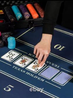 Luxury Ceramic Poker Chips Set Texas Hold'em 500PCS with Aluminum Case Casino