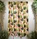 Mid Century Tropical Exotica Barkcloth Drapery Curtains, Set Of 4/two Pairs
