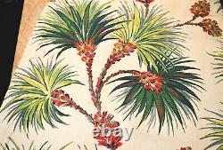 MID Century Tropical Exotica Barkcloth Drapery Curtains, Set Of 4/two Pairs