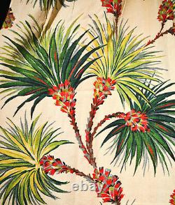 MID Century Tropical Exotica Barkcloth Drapery Curtains, Set Of 4/two Pairs