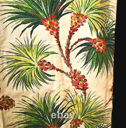 MID Century Tropical Exotica Barkcloth Drapery Curtains, Set Of 4/two Pairs