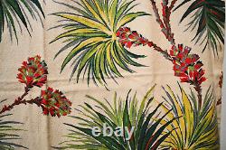 MID Century Tropical Exotica Barkcloth Drapery Curtains, Set Of 4/two Pairs
