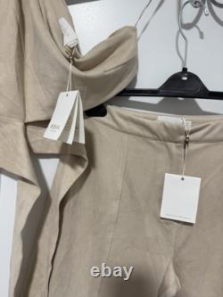 MISHA Collection Dana Suede Top & Panette Pants Set in Buff, Size US 8, NWT