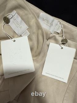 MISHA Collection Dana Suede Top & Panette Pants Set in Buff, Size US 8, NWT
