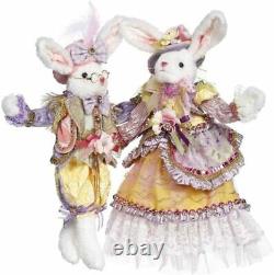 Mark Roberts Collectible Mr & Mrs Cottontail Rabbit Set of Two Sm 51-23244 NEW