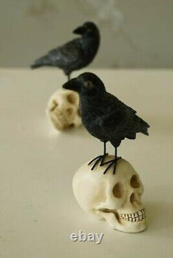 Mark Roberts Crow on Skull 10 Set of Two