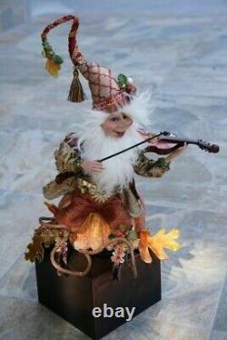 Mark Roberts Violinist Fall Elf Set of Two, Limited Edition