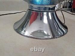 Mid Century Modern Smoked Glass Chrome Ball Lamp Set Of Two Dual Bulb NICE