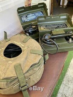 Millitary Telephone Set J YA7815 Set Of Two And Cable Working
