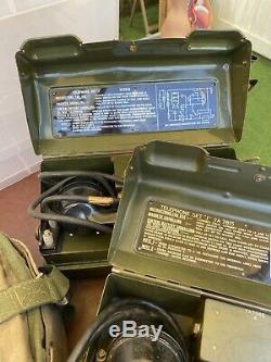 Millitary Telephone Set J YA7815 Set Of Two And Cable Working