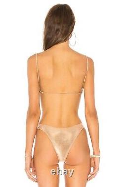 Minimale Animale Shimmer Collection Gold Metallic Two-piece Bikini Swimsuit Set