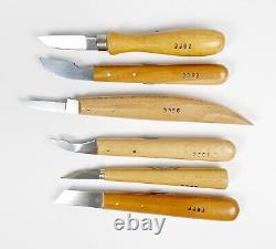 Mint Set Of 6 Two Cherries Kirschen Wood Carving Chisel Tools In Box Germany