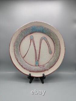 Modern Contemporary Studio Art Pottery Wall Art Plates Signed Serving Plates