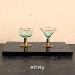 Modern Venetian Murano Cocktail Glass Set of Two by Yoichi Ohira
