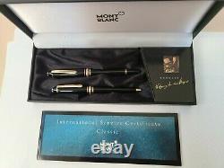 Montblanc MOZART BP & Fountain Pen 14K Gold M Nib Two Pens Set Good Condition