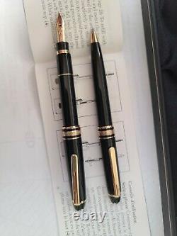 Montblanc MOZART BP & Fountain Pen 14K Gold M Nib Two Pens Set Good Condition