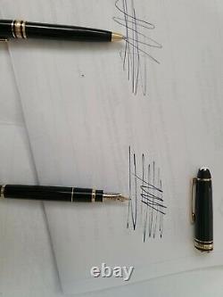 Montblanc MOZART BP & Fountain Pen 14K Gold M Nib Two Pens Set Good Condition