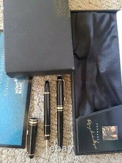 Montblanc MOZART BP & Fountain Pen 14K Gold M Nib Two Pens Set Good Condition