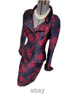 NEW $720 Doncaster Collection Skirt Suit Size 8 Two Piece Set Floral Sparkle New