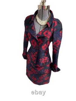 NEW $720 Doncaster Collection Skirt Suit Size 8 Two Piece Set Floral Sparkle New