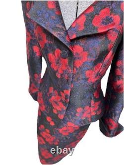 NEW $720 Doncaster Collection Skirt Suit Size 8 Two Piece Set Floral Sparkle New