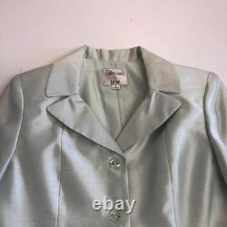 NEW Collections Le Suit Sage Green Dupioni Designer Suit Sz 8 NWT Skirt Jacket