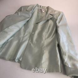 NEW Collections Le Suit Sage Green Dupioni Designer Suit Sz 8 NWT Skirt Jacket