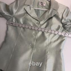 NEW Collections Le Suit Sage Green Dupioni Designer Suit Sz 8 NWT Skirt Jacket