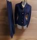 New St. John Collection By Marie Gray Two Piece Set Pant Suit Navy Blue Pockets