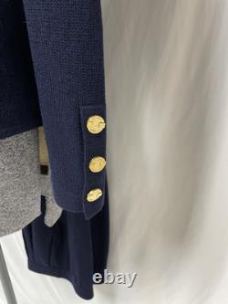 NEW St. John Collection By Marie Gray Two Piece Set Pant Suit Navy Blue Pockets