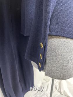 NEW St. John Collection By Marie Gray Two Piece Set Pant Suit Navy Blue Pockets