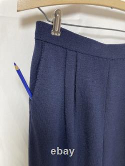 NEW St. John Collection By Marie Gray Two Piece Set Pant Suit Navy Blue Pockets