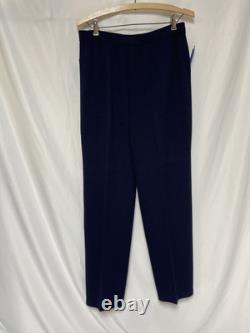 NEW St. John Collection By Marie Gray Two Piece Set Pant Suit Navy Blue Pockets