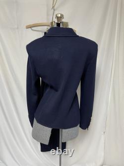 NEW St. John Collection By Marie Gray Two Piece Set Pant Suit Navy Blue Pockets