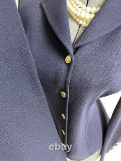 NEW St. John Collection By Marie Gray Two Piece Set Pant Suit Navy Blue Pockets