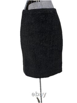 NEW St. John Collection Marie Gray 6 Two Piece Set Skirt Suit Gold Tone Sparkle