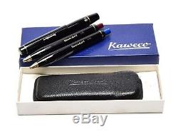 NOS 1970s Black Resin Sport V16 EF Fountain & Two 619 Ballpoint Pens Set in Box