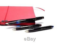 NOS 1970s Black Resin Sport V16 EF Fountain & Two 619 Ballpoint Pens Set in Box