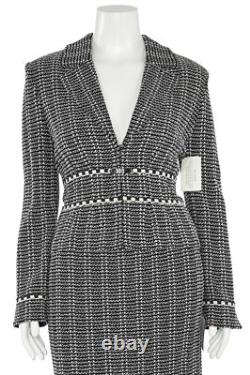 NWT St John Collection 2Pc Skirt Suit sz 12/6 Black & White Jacket & Skirt Set