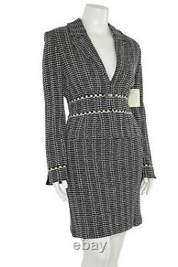 NWT St John Collection 2Pc Skirt Suit sz 12/6 Black & White Jacket & Skirt Set